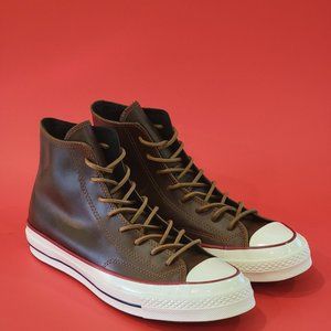 Converse Chuck 70 High Full Grain Leather Clove Brown Shoes 170094C NWT